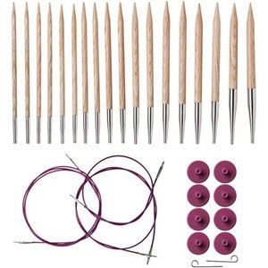 Wood Interchangeable Knitting Needle Set - US 4-11 (Sunstruck)